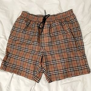 BURBERRY (Small Check Drawcord Swim Shorts)